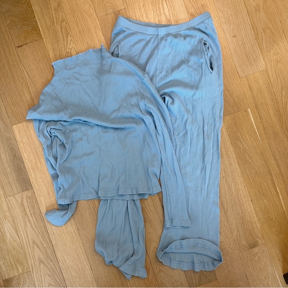 Kule Waffle Jan pants & Arizona top Lounge Set ** Teal color - Picture 2 of 5